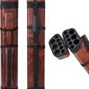 3x5 Leatherette Pool Cue Case - Holds 3 Butts and 5 Shafts (Brown)