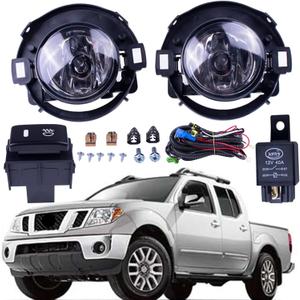 One Set Fog Light Lamps + Brackets + Switch + Wiring Compatible With Nissan Frontier 2010-2019 & Xterra 2005-2015 Replaces NI2590102 DS684-B0000 26150-EA025 P14899CAPA, black