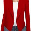 Hybrid & Company Womens Casual Work Office Blazer Open Front Heavy Ponti Shawl Collar Long Sleeve Jacket, XL