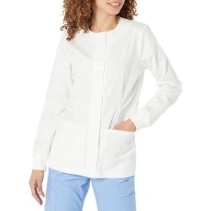 Amazon Essentials Women's Scrub Snap Jacket, White, XX-Large