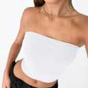 Trendy Queen Womens Tube Tops Strapless Crop Tops Basic Backless Sleeveless Going Out 2026 Spring Outfits Summer Clothes (White, XL)