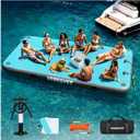 Inflatable Floating Dock with Dog Ramp or Soft Ladder, Non-Slip | Stable drop-stitch PVC dock with EVA; choose a dog ramp or soft ladder for beaches, oceans, swimming, fishing and pets