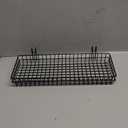 Black Metal Wire Hanging Basket, Multifunction Creative Mesh Wall Grid Holder Storage Organizer Plant Holder Shelf Flower Pots Black Coated