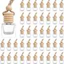 100Pcs Hanging Car Air Freshener Diffuser, 8ml Empty Glass Essential Pendant Bottles, Automotive Oil Aromatherapy Fragrance Perfume Containers