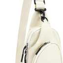 WESTBRONCO Small Sling Bag for Women Nylon Crossbody Sling Backpck Lightweight for Travel Casual Daily (Beige)