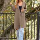 LILLUSORY Women's Long Cardigan Sweaters Oversized Fall Dressy Coatigan Jackets Trendy Knit Winter Coats (Camel)