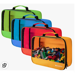 4 PCS Toys Storage Bag, Classic Bricks Building Set Storage Bag, Travel Case for Building Toys, Puzzles
