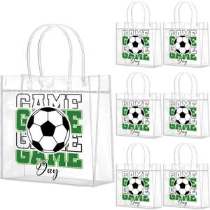 Wesnoy 20 Pcs Soccer Party Favor Soccer Goodie Gifts Bags with Handles Reusable Sport Themed Treat Bags for Candy Birthday Party Supplies 8 x 8 x 3.15''