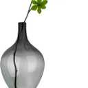 11in Black Glass jug vase, Floor Large Clear vase, Big Transparent Vintage Bubble Round Vase, Centerpieces for Farmhouse Tabletop Indoor Festive Decoration