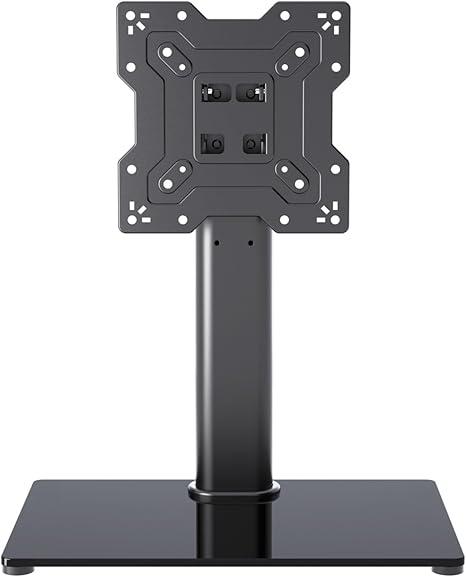 XINLEI Universal TV Stand Base, Table Top TV Stand for 1743 Inch LCD/LED TVs, Height Adjustable Monitor Mount Stand with Tempered Glass Base Holds up to 88lbs VESA 200x200mm, TS103