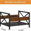 Vinyl Record Storage Holder, Metal & Wooden Record Crates with Divider, Holds up to 50-100 Records, Vinyl Storage Album Storage Rack for Books,Files