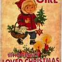 Joyline Women Girls Gifts Rustic Christmas Sign Just A Girl Who Loved Christmas Funny Tin Sign for Home Farmhouse Kicthen Bedroom She Shed Decor 8 x 12 inches (3242)