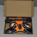 PHOEPET Reflective Dog Harness Large Breed Adjustable No Pull Vest with with Handle 2 Metal Rings 3 Buckles [Easy to Put on & Take Off](L, Orange)