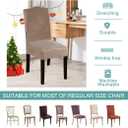 Turquoize Velvet Chair Covers for Dining Chairs Set of 2 Stretch Taupe Chair Covers for Dining Room Parson Chair Slipcovers Washable Dining Chair Covers, Soft Thick Velvet Fabric (2, Taupe)