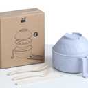 Layron Ramen Cooker Ramen Bowl Set with Chopsticks Microwave Noodle Bowl College Dorm Room Essentials for Girls for Boys Apartment Essentials-Blue