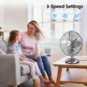 BEYOND BREEZE 12 Inch Retro Oscillating Table Fan, All Metal Desk Fan with 3-Speed and 80 Wide Oscillation, Perfect for Home and Office