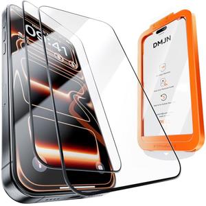 DMJN NeverCrack 9H+ Top Glass for iPhone Air Screen Protector (13FT Military Grade Shatterproof & Easy Installation) Screen Protector Air Tempered Glass, Full Edge Coverage, Longest Durable, 2 Pack