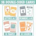 2 x Hadley Designs Alphabet Flash Cards for Toddlers 1-3 - Preschool Learning Activities, Number Color Shapes & ABC Flash Cards for Toddlers 1-3, Daycare Essentials, Homeschool Supplies, Kids Easter Gifts