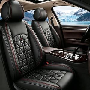 DISUTOGO Front Seat Covers for Mazda CX-5 2013-2023 2024 2025 2026: Car Seat Covers Leather Waterproof Automotive Seat Covers Car Seat Cushion (Black,Only Front 2 Seats)