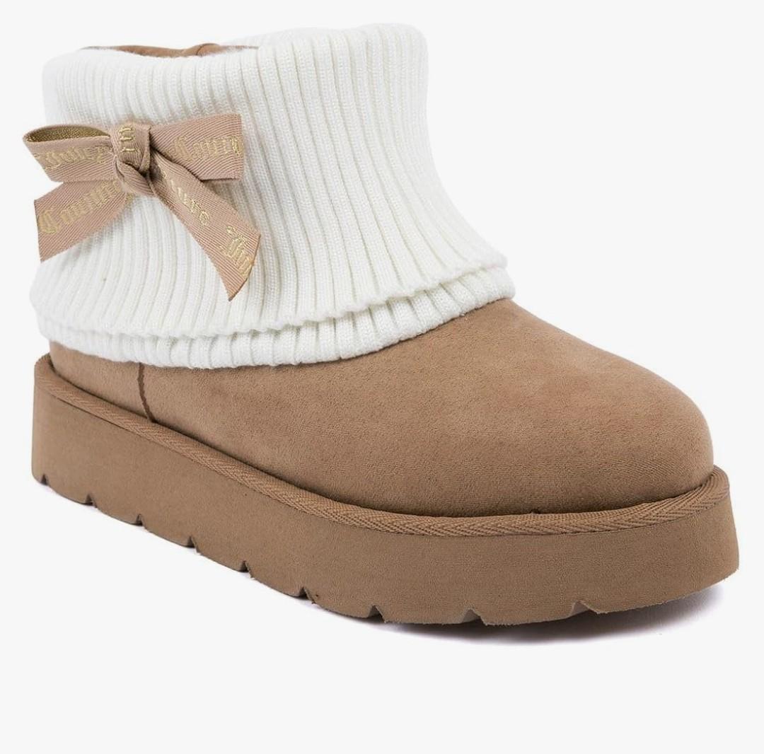 Juicy Couture Women’s Fashion Boots – Cozy Ankle Booties with Chunky Lug Sole, Soft Upper, and Pull-On Fit for Cold Weather Comfort, Size 8