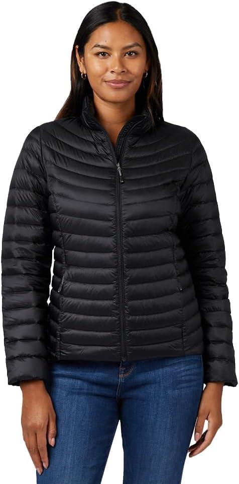 32 Degrees Heat Womens Ultra-Light Down Packable Jacket  Lightweight Down Travel Puffer (Black, XXL)