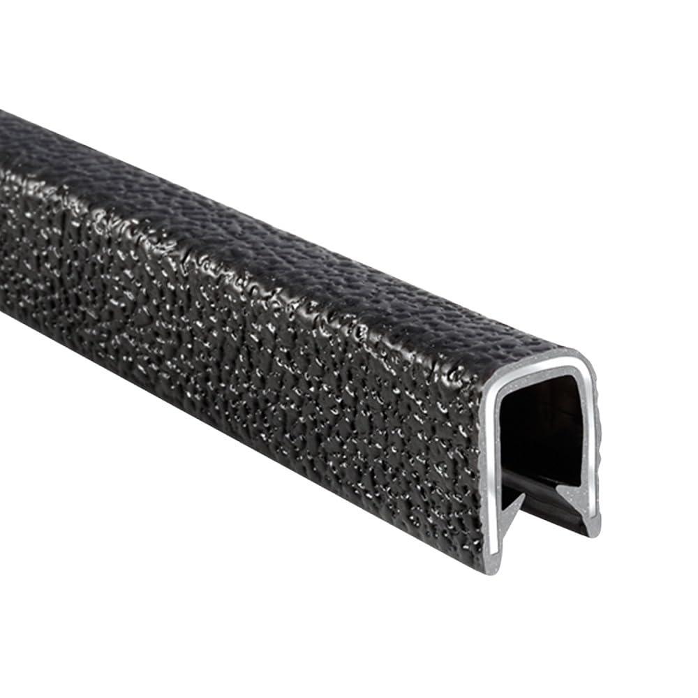 TRIM-LOK - 150B2X1/4-25 Trim-Lok Edge Trim – Fits 1/4” Edge, 1/2” Leg Length, 25’ Length, Black, Pebble Texture – Flexible PVC Edge Protector for Sharp/Rough Surfaces, Easy to Install