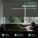 Joydeco No Tools No Drill Blinds for Indoor Windows, Cordless Window Blinds Cellular Shades Top Down Bottom Up Blackout Honeycomb Blinds Thermal Insulated Noise Reduction (Grey, 33" W x 64" H)