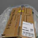 3 Tier Plastic Serving Tray for Party, 11.5" x 5.6" Platters for Serving Food, Microwave-Safe, White Reusable Trays with Black Metal Display Stand for Cupcakes, Dessert, Fruit, Cookie, Gold