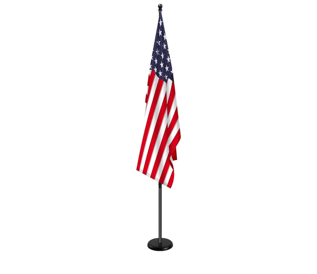 SENZHIYI Indoor Telescoping Flag Pole with Base 6FT-8FT,Aluminum Commercial Indoor Flagpole with Black Ball Top Finial,Heavy Duty Indoor Flag Pole Kit for Office School City Hall