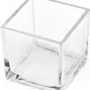 CYS EXCEL Clear Glass Cube Vase 6"x6"x6" | Square Wedding Flower Vase Centerpieces | Cubic Glass Candle Holder, 6 Pcs