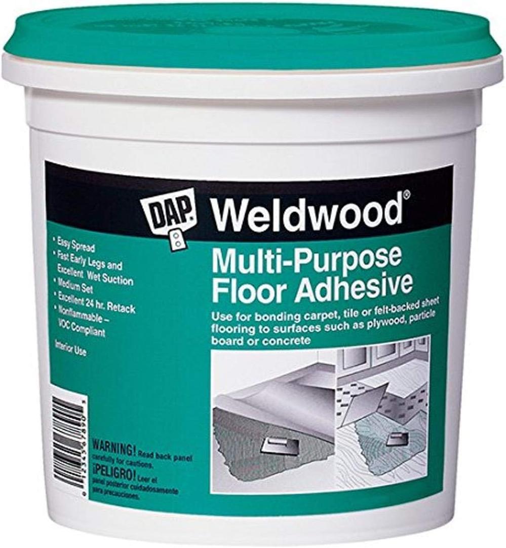 DAP 141 Multi-Purpose Floor Adhesive, 1 Quart, Off-White