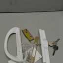 Patio Sliding Door Handle Set with Mortise Lock, Key Cylinder and Face Plate, Full Replacement Handle Lock Set Fits Door Thickness from 1-1/2" to 1-3/4", 3-15/16" Screw Hole Spacing, White