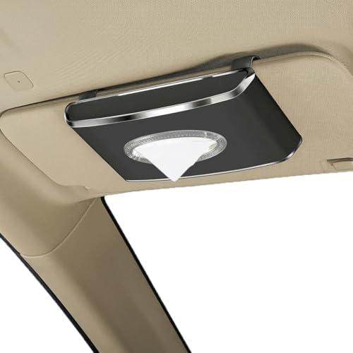 Oktree Leather Car Tissue Box for Car Interior, Multi-Function Tissue Holder with Visor Clip, Armrest & Back Seat Napkin Organizer, Vehicle Tissue Dispenser Accessories (Black Hanging)