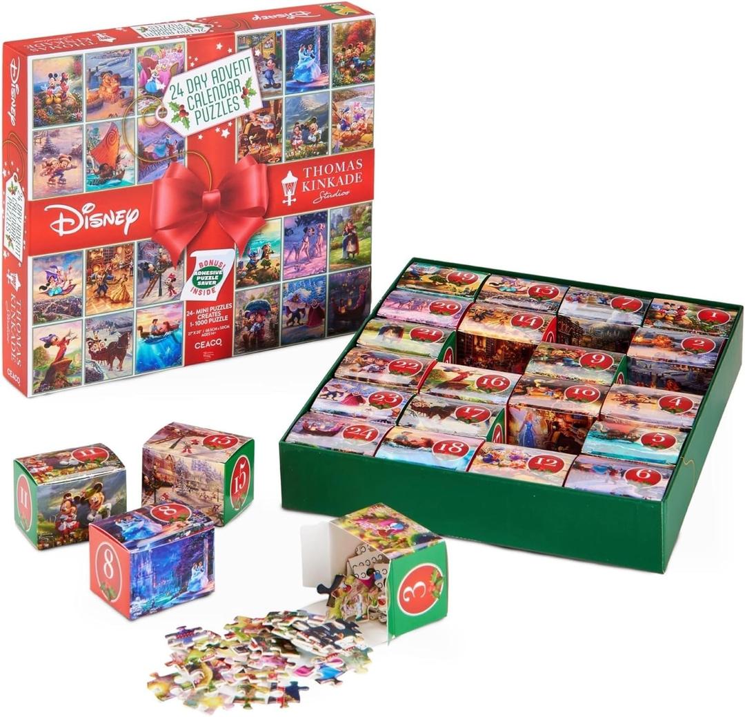 Ceaco Thomas Kinkade Disney 24 Day Advent Calendar Puzzles 100PC Puzzle