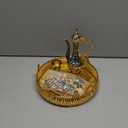 Turkish Tea Set Vintage Coffee Pot with Shiny Crystal Tray and 6 Cups for Home Party Table Decor Blue