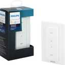 Hue Dimmer Switch with Remote V1, White  1 Pack  Philips Controls On/Off, Dimming, and Brightening of Hue Lights  Requires Hue Bridge  Easy, Wire-Free Installation