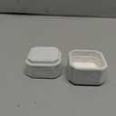 NicGor Velvet Ring Box Double Slots, Gift for Proposals Engagement and Wedding Band Photographs - Octagon Jewelry Ring Boxes (White)