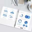 Basic 3 Ring Binder -1 or 1/2'' Binders with Roung Ring Binder, Large 100/200 Sheet Capacity, Fit 8.5" x 11" US Letter Size Paper, 12 Pack White (1'' White - 12 Packs)