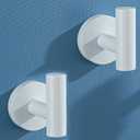 White Towel Hooks Coat Robe Hook for Bath and Kitchen,Bathroom Hardware Accessories, SUS 304 Stainless Steel Wall Hook 2 Count