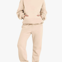 ANRABESS Womens 2 Piece Outfits Lounge Hoodie Oversized Sweatshirt Jogger Sweatpants Y2K Tracksuit Sweatsuit Set Fall Clothes Size XS Apricot