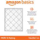 Amazon Basics 16x20x1 Air Filter 6-Pack, MERV 8 AC Furnace Filters, Allergen Control , Removes Dust, Lint and Pollen, Electrostatic (Actual Size: 15.75" x 19.75" x 0.75")
