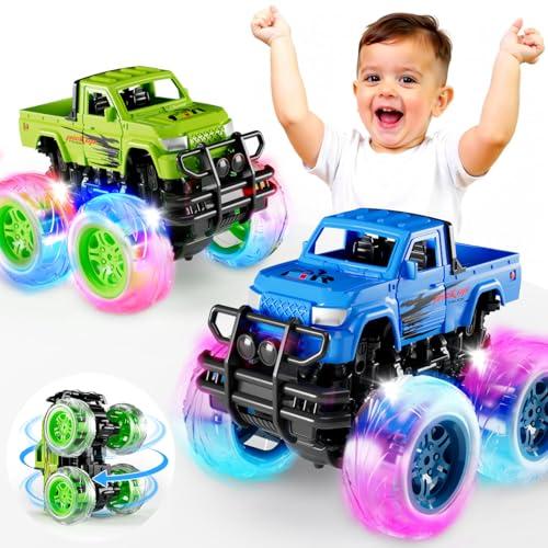 iValea Monster Trucks Toys for Toddlers Boys: Light-up Wheels for Kids Age 2-4 Years Old,Toy Car for Kid Ages 3-5,Boy Cars to 3-6,Toy Truck for Toddler 1-3,Jam Birthday Gift for Children 1-3