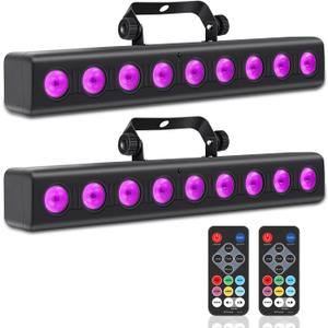 LED Stage Light Bar,50W LED 4in1 RGBW DJ Lights Bar with Remote Control Sound Activated DMX Stage Lighting Uplights for Church Events Wedding Disco Party Stage DJ Lighting 2Pack