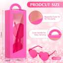 Fuyoooo 24 Pcs Hot Pink Party Favor Boxes Heart Shape Sunglasses Doll Gift Boxes for Princess Birthday Bridal Showers Party(Hot Pink)