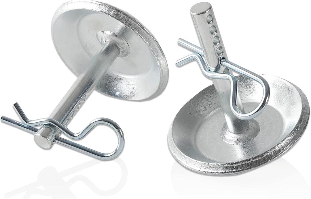 AR-PRO (2-Pack) Replacement Snow Plow Skid Shoes - Replaces Part ATV UTV Polaris K-Plow Nos 2205071 and 2208864 - Hardened Steel Snow Plow Non-Slip Base - with Quick-Release Cotter Pins (Silver)