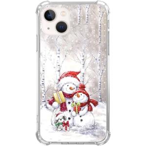 Cute Christmas Snowman Phone Case Compatible with iPhone 15 PlusChristmas Snowman Dog Gift Cool Teen Girl Unique Soft TPU Bumper Cover Case for iPhone 15 Plus