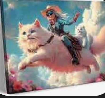 Western Cowgirl Canvas Wall Art Trendy Poster Cat Cute Pictures Vintage Prints Cowgirl Painting 12x16 No Frame, 2 Pack