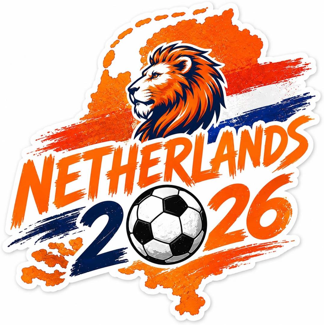 3 x Netherlands World Cup Car Decal, Vinyl Waterproof Soccer Stickers, for Car, Window, Laptops (Netherlands)