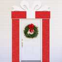 VitalCozy Christmas Porch Door Cover Banner Decorations Christmas Door Cover Sign Archway Banner Red Snowflake Hanging Porch Sign for Xmas Winter Holiday Theme Party Supplies Home Wall Dooryard Decor