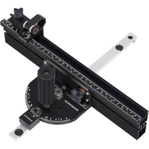 GOINGMAKE Compact Table Saw Miter Gauge with 360mm Fence and Multifunction Flip Stop and Positive Angle Stops, Miter Gauge for Table Saw Accessories, for Woodworking Cuts, Fits 3/4"x3/8" Slot